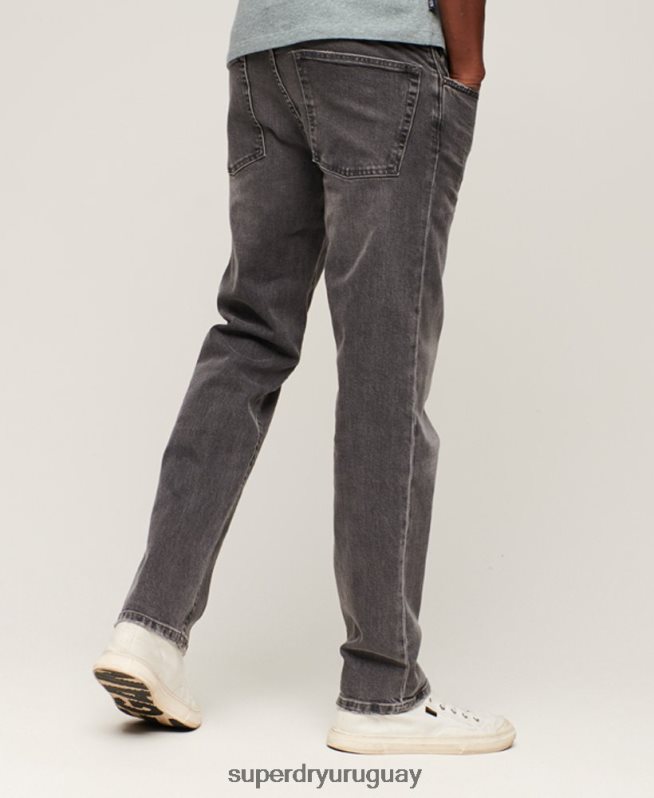 uy Superdry hombres jeans slim rectos de algodón orgánico gris DT2N8Z1227 ropa