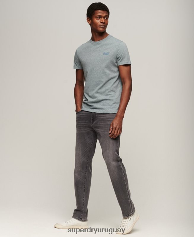 uy Superdry hombres jeans slim rectos de algodón orgánico gris DT2N8Z1227 ropa