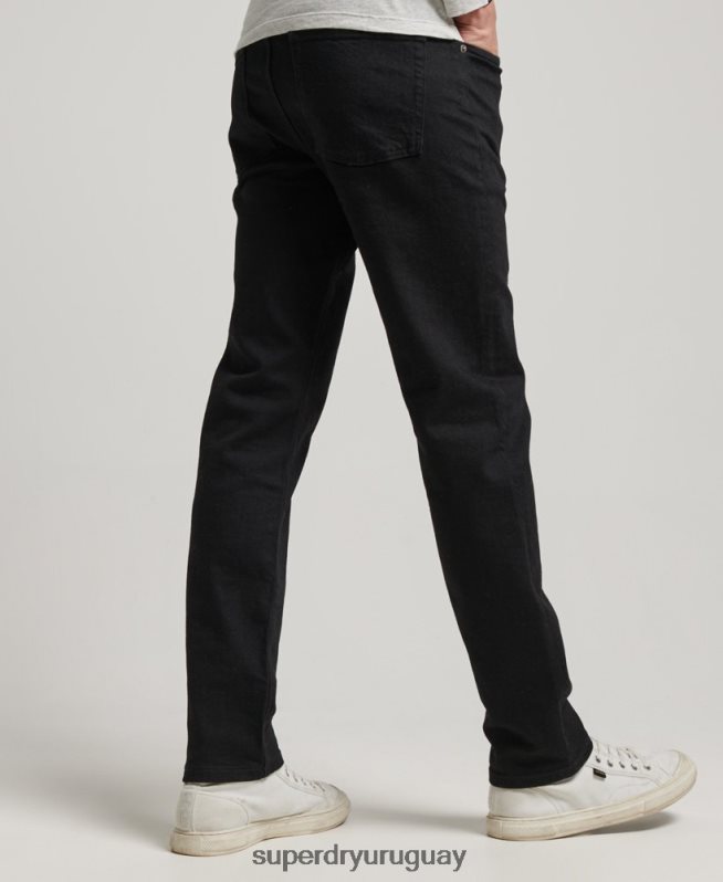 uy Superdry hombres jeans slim rectos de algodón orgánico negro DT2N8Z1222 ropa