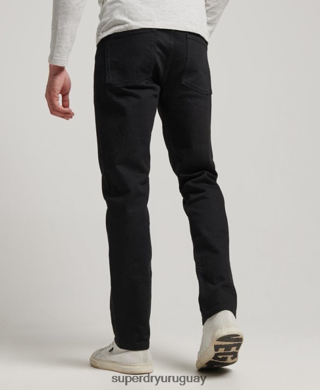 uy Superdry hombres jeans slim rectos de algodón orgánico negro DT2N8Z1222 ropa