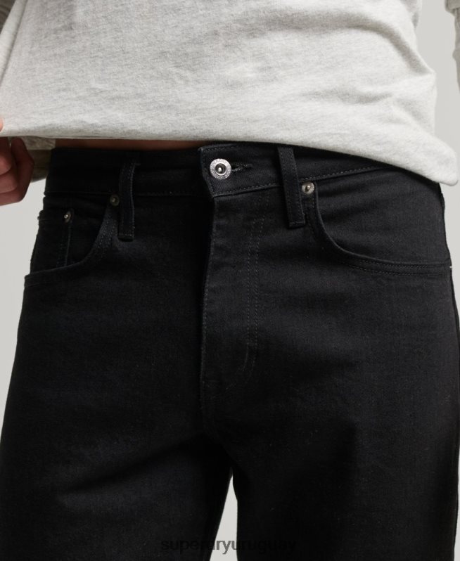 uy Superdry hombres jeans slim rectos de algodón orgánico negro DT2N8Z1222 ropa
