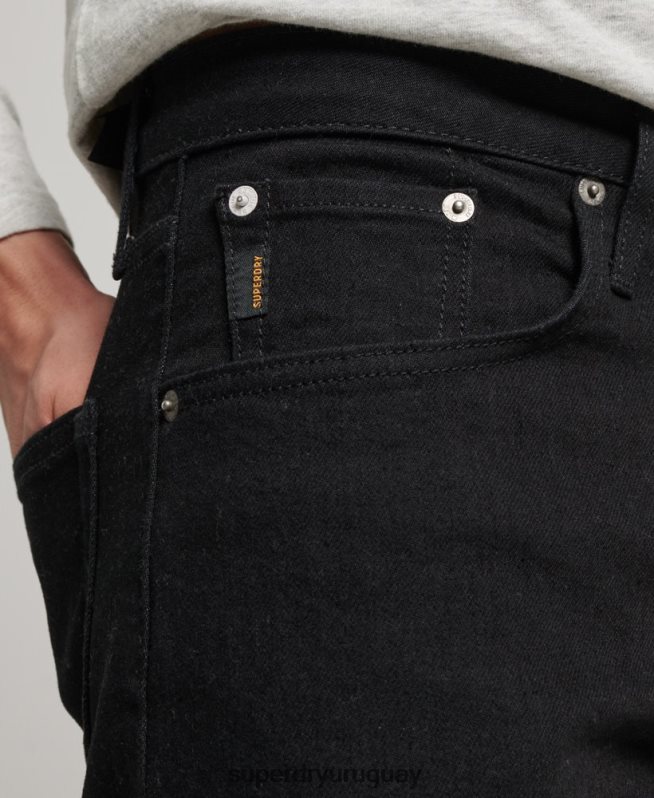 uy Superdry hombres jeans slim rectos de algodón orgánico negro DT2N8Z1222 ropa