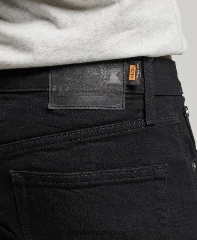 uy Superdry hombres jeans slim rectos de algodón orgánico negro DT2N8Z1222 ropa