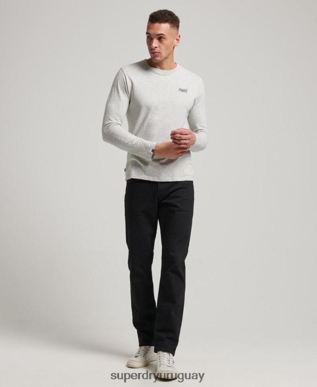 uy Superdry hombres jeans slim rectos de algodón orgánico negro DT2N8Z1222 ropa