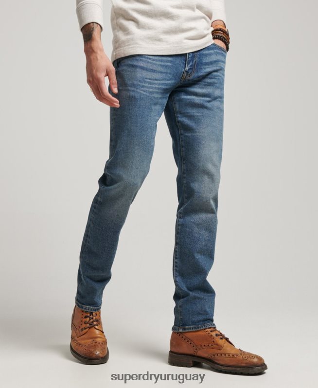uy Superdry hombres tienda mercantil - vaqueros slim orgánicos azul DT2N8Z1217 ropa