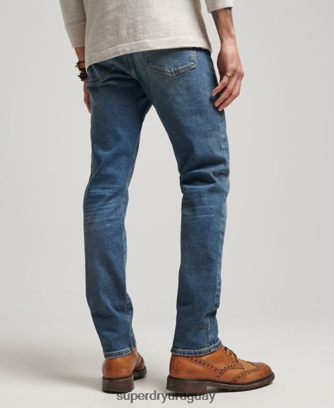 uy Superdry hombres tienda mercantil - vaqueros slim orgánicos azul DT2N8Z1217 ropa