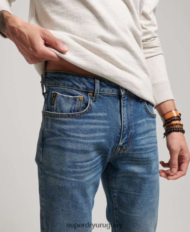 uy Superdry hombres tienda mercantil - vaqueros slim orgánicos azul DT2N8Z1217 ropa