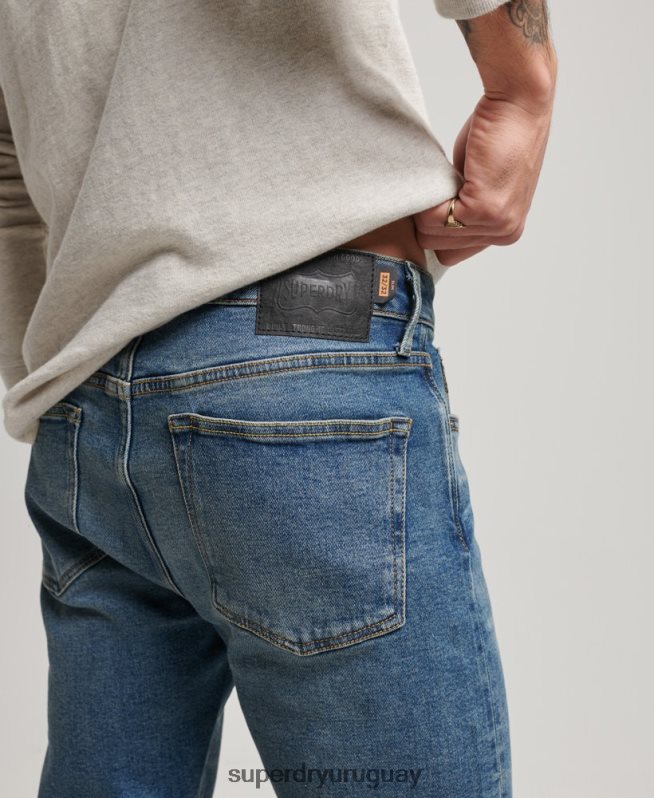 uy Superdry hombres tienda mercantil - vaqueros slim orgánicos azul DT2N8Z1217 ropa