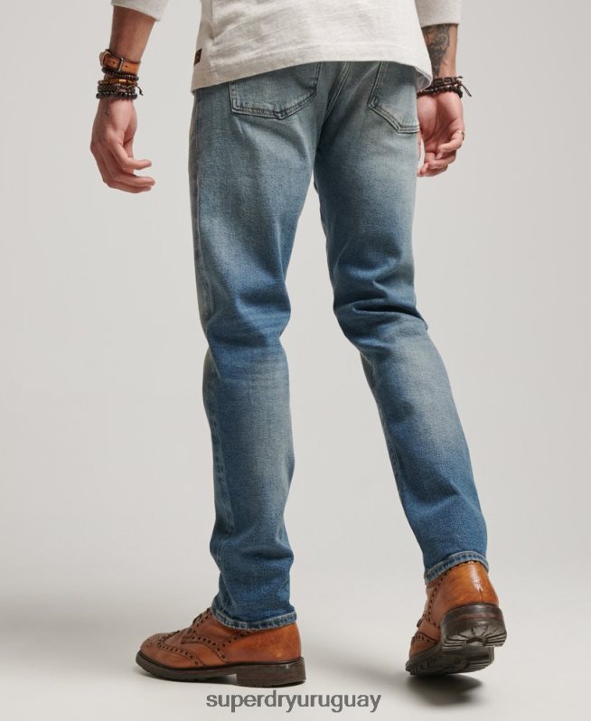 uy Superdry hombres tienda mercantil - vaqueros slim orgánicos azul claro DT2N8Z1221 ropa