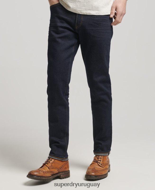 uy Superdry hombres tienda mercantil - vaqueros slim orgánicos azul oscuro DT2N8Z1219 ropa