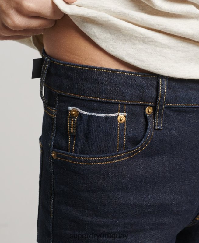uy Superdry hombres tienda mercantil - vaqueros slim orgánicos azul oscuro DT2N8Z1219 ropa