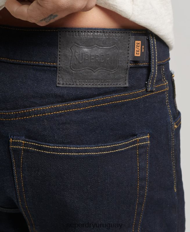 uy Superdry hombres tienda mercantil - vaqueros slim orgánicos azul oscuro DT2N8Z1219 ropa