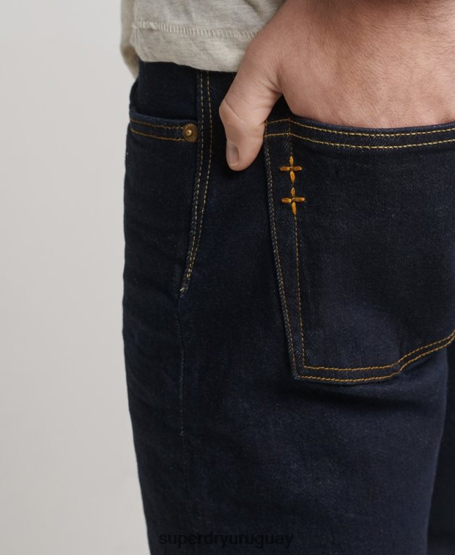 uy Superdry hombres tienda mercantil - vaqueros slim orgánicos azul oscuro DT2N8Z1219 ropa