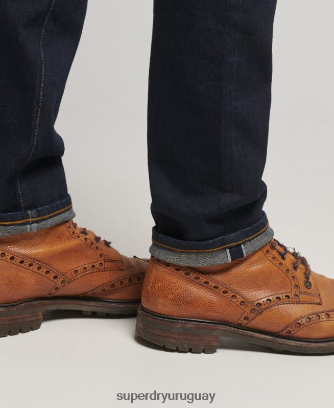 uy Superdry hombres tienda mercantil - vaqueros slim orgánicos azul oscuro DT2N8Z1219 ropa