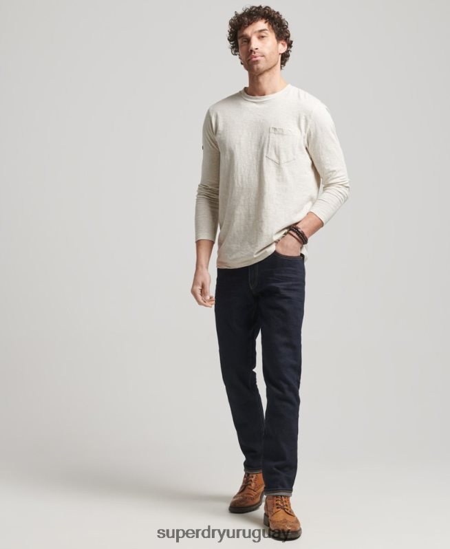 uy Superdry hombres tienda mercantil - vaqueros slim orgánicos azul oscuro DT2N8Z1219 ropa
