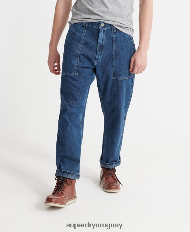 uy Superdry hombres vaqueros Lionel Easy Fatiga azul DT2N8Z1233 ropa