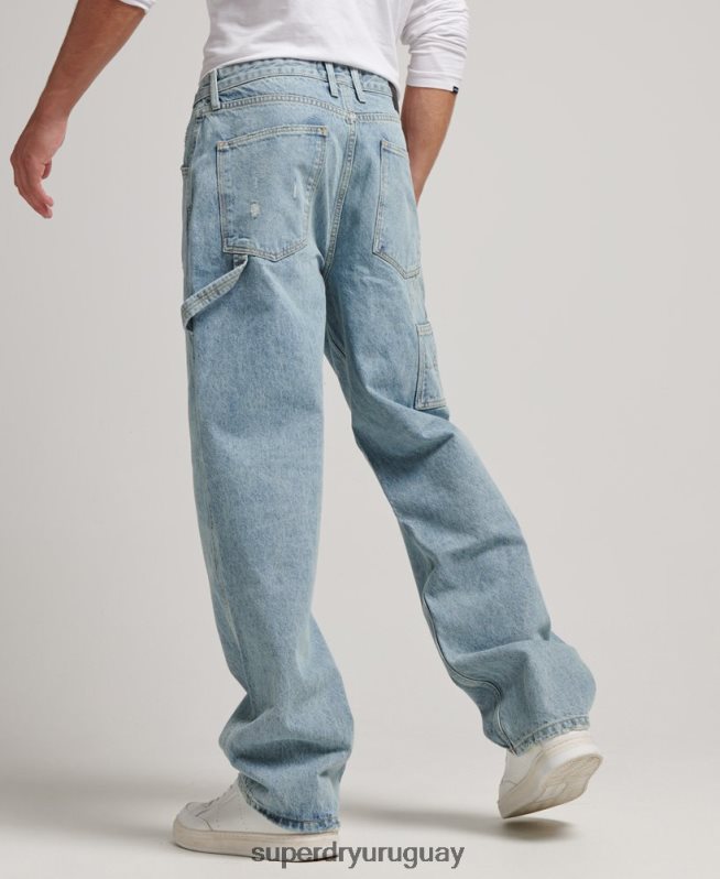 uy Superdry hombres vaqueros carpinteros de algodón orgánico azul claro DT2N8Z1211 ropa