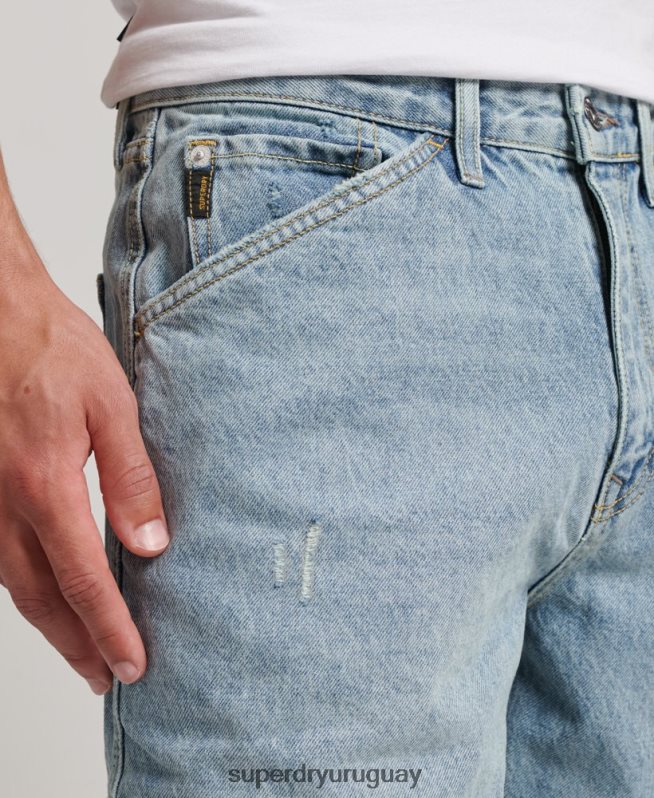 uy Superdry hombres vaqueros carpinteros de algodón orgánico azul claro DT2N8Z1211 ropa