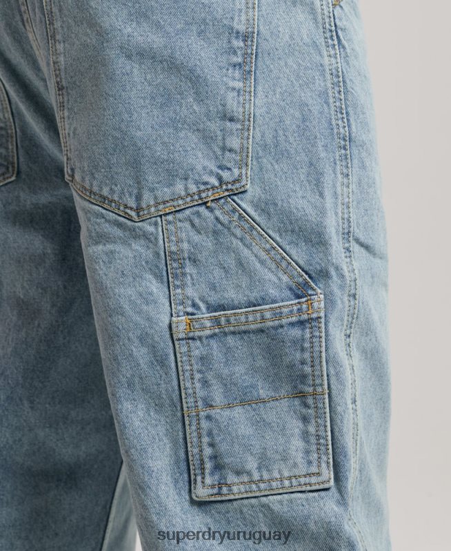 uy Superdry hombres vaqueros carpinteros de algodón orgánico azul claro DT2N8Z1211 ropa
