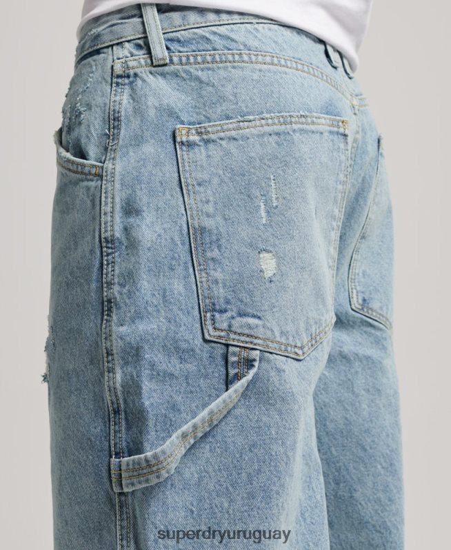 uy Superdry hombres vaqueros carpinteros de algodón orgánico azul claro DT2N8Z1211 ropa