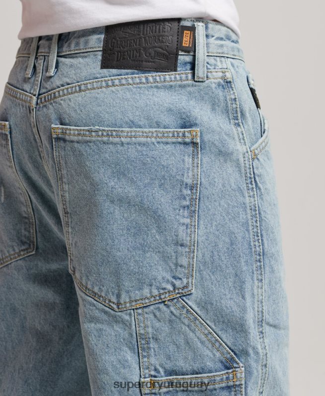 uy Superdry hombres vaqueros carpinteros de algodón orgánico azul claro DT2N8Z1211 ropa