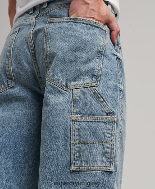 uy Superdry hombres vaqueros carpinteros de algodón orgánico azul claro DT2N8Z1226 ropa