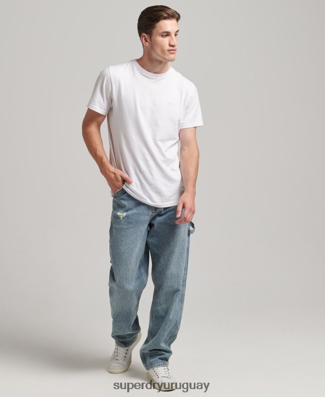 uy Superdry hombres vaqueros carpinteros de algodón orgánico azul claro DT2N8Z1226 ropa