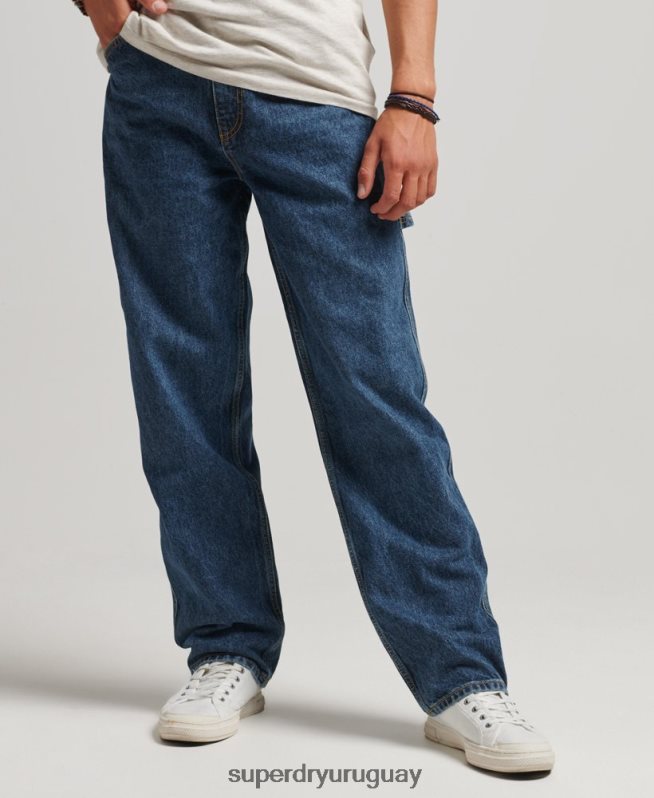 uy Superdry hombres vaqueros carpinteros de algodón orgánico azul oscuro DT2N8Z1215 ropa