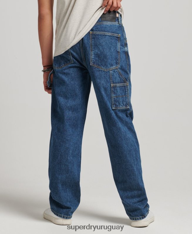 uy Superdry hombres vaqueros carpinteros de algodón orgánico azul oscuro DT2N8Z1215 ropa