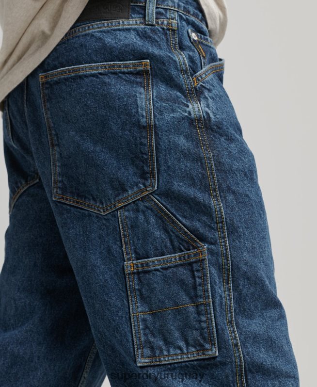 uy Superdry hombres vaqueros carpinteros de algodón orgánico azul oscuro DT2N8Z1215 ropa