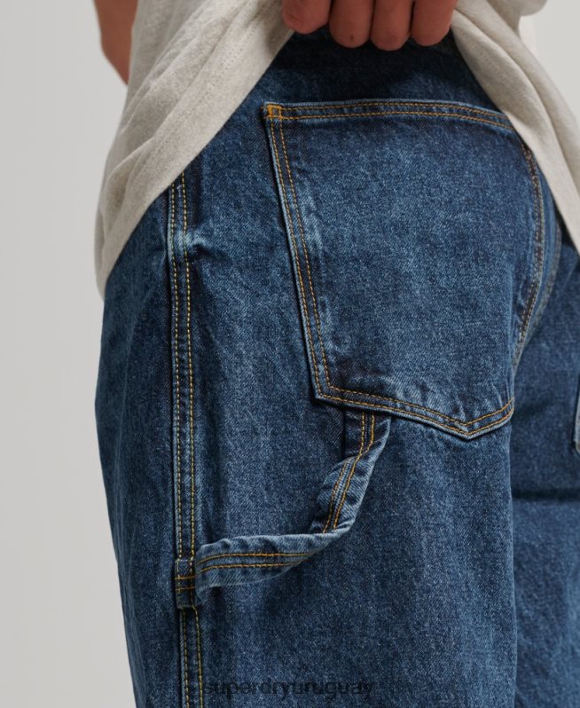 uy Superdry hombres vaqueros carpinteros de algodón orgánico azul oscuro DT2N8Z1215 ropa