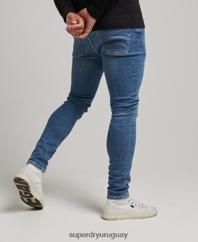 uy Superdry hombres vaqueros pitillo de época azul claro DT2N8Z1223 ropa
