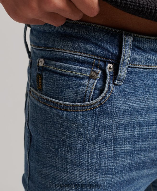 uy Superdry hombres vaqueros pitillo de época azul claro DT2N8Z1223 ropa