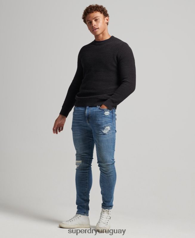 uy Superdry hombres vaqueros pitillo de época azul claro DT2N8Z1223 ropa