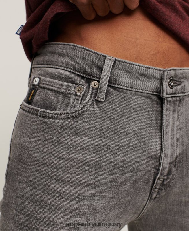 uy Superdry hombres vaqueros pitillo de época gris DT2N8Z1213 ropa