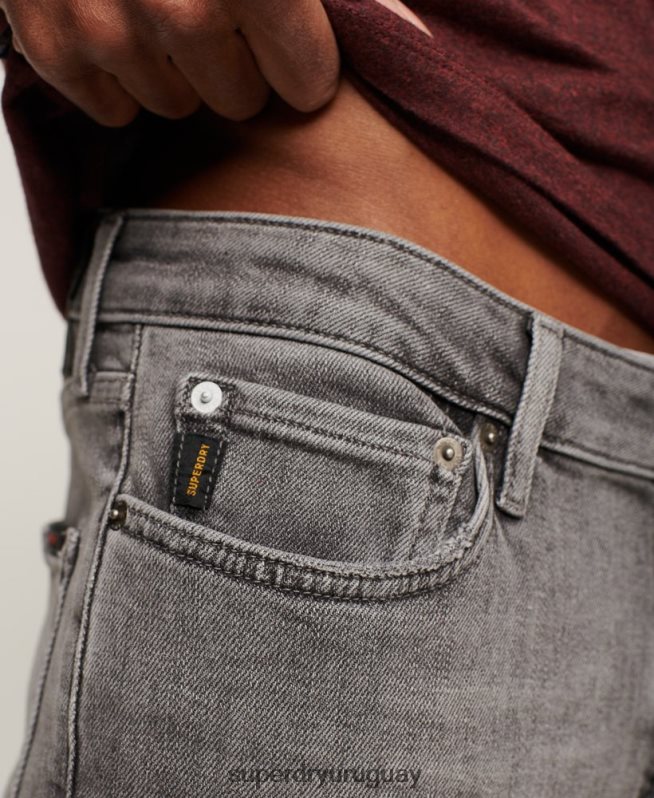 uy Superdry hombres vaqueros pitillo de época gris DT2N8Z1213 ropa
