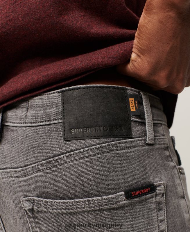 uy Superdry hombres vaqueros pitillo de época gris DT2N8Z1213 ropa