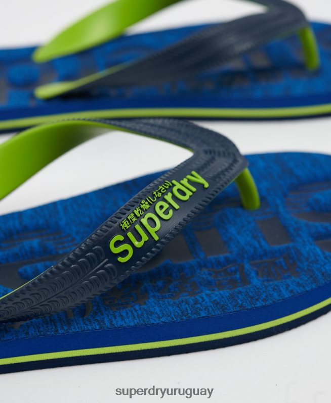uy Superdry hombres chanclas Essential con logo azul oscuro DT2N8Z1929 zapatos