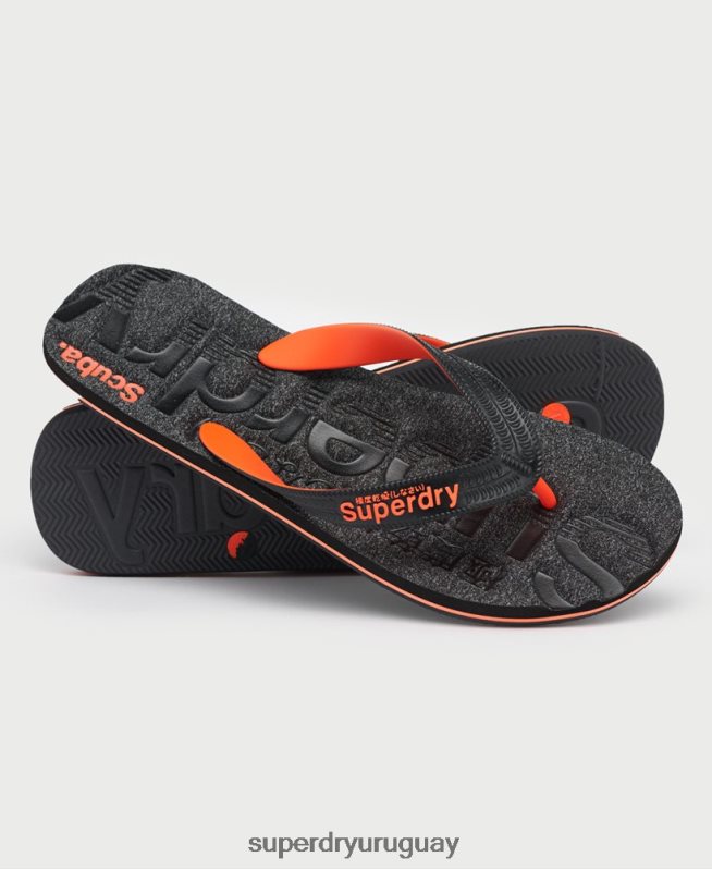 uy Superdry hombres chanclas Essential con logo gris oscuro DT2N8Z1947 zapatos