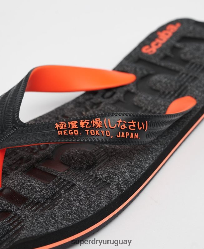 uy Superdry hombres chanclas Essential con logo gris oscuro DT2N8Z1947 zapatos
