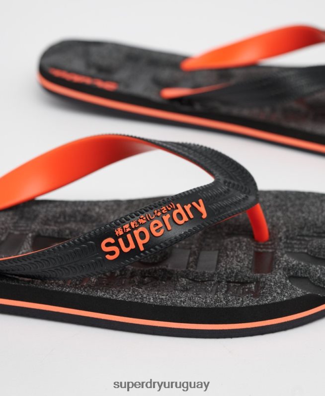 uy Superdry hombres chanclas Essential con logo gris oscuro DT2N8Z1947 zapatos