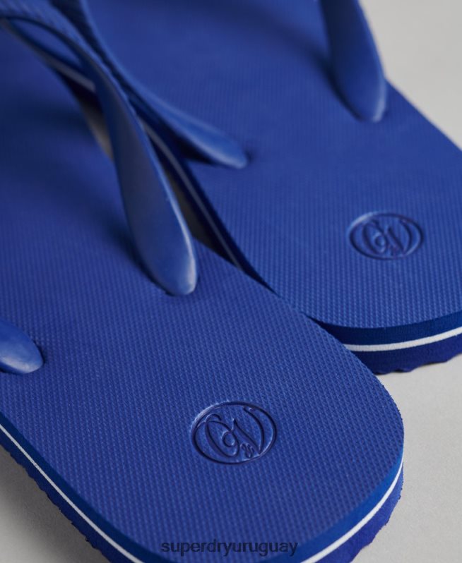 uy Superdry hombres chanclas clásicas antiguas azul DT2N8Z1875 zapatos
