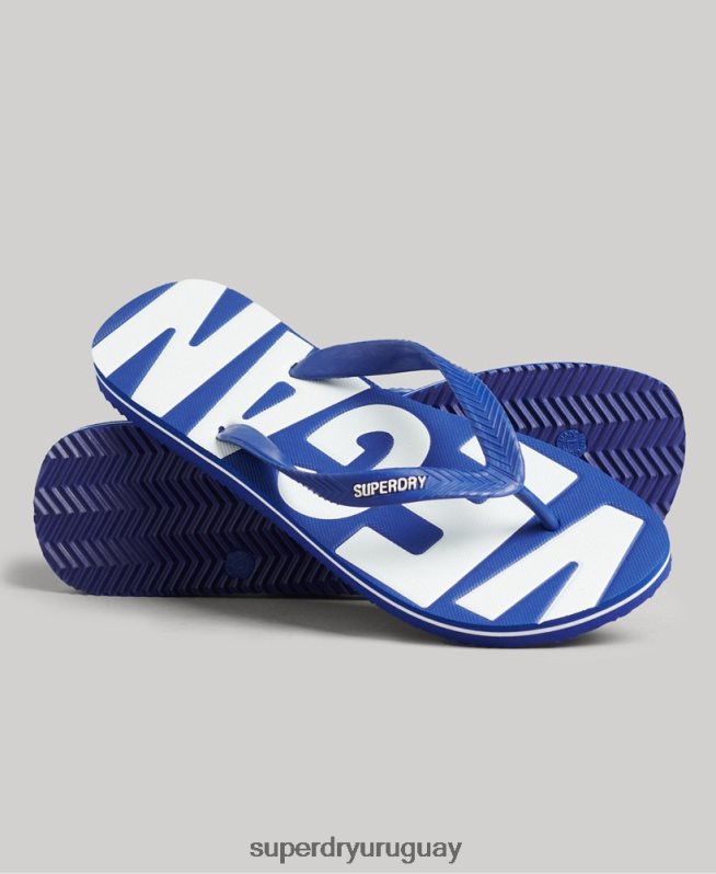 uy Superdry hombres chanclas clásicas veganas vintage azul DT2N8Z1921 zapatos