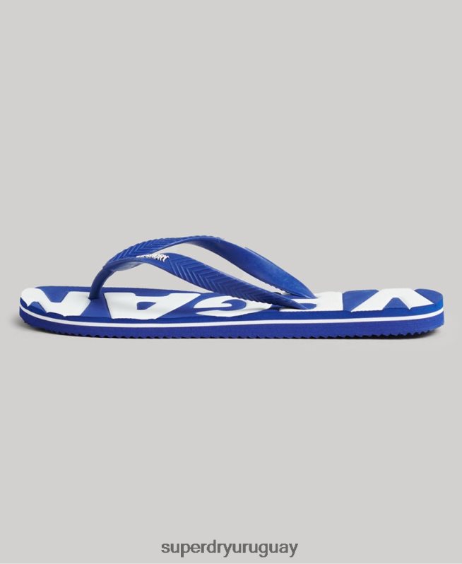 uy Superdry hombres chanclas clásicas veganas vintage azul DT2N8Z1921 zapatos