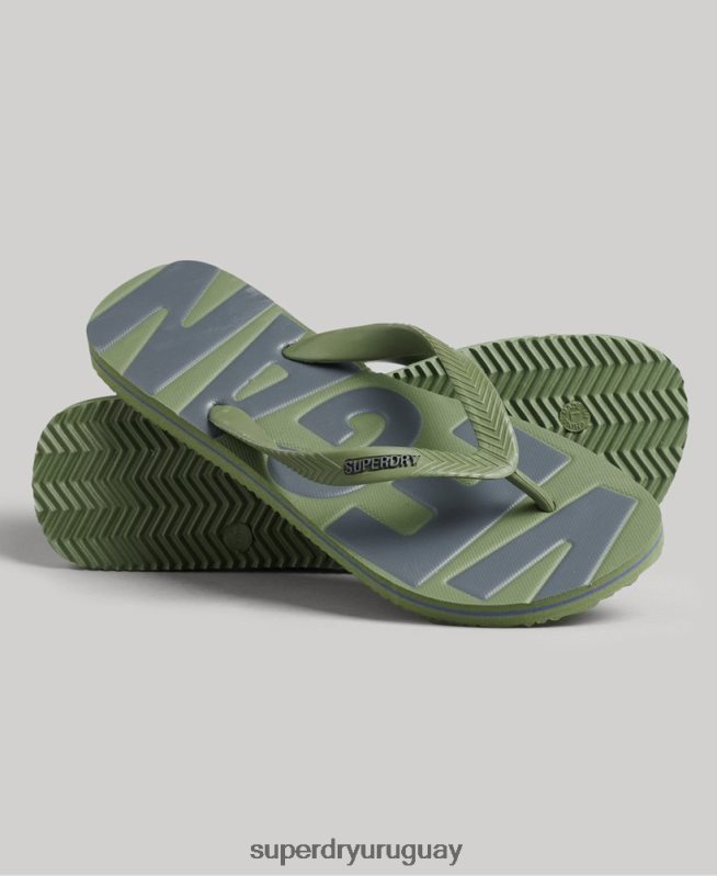 uy Superdry hombres chanclas clásicas veganas vintage caqui DT2N8Z1918 zapatos