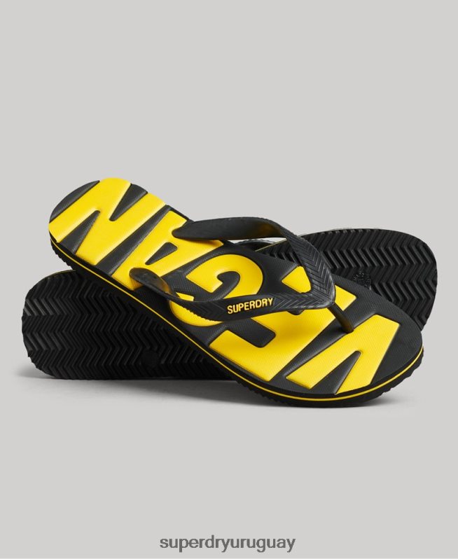 uy Superdry hombres chanclas clásicas veganas vintage negro DT2N8Z1923 zapatos