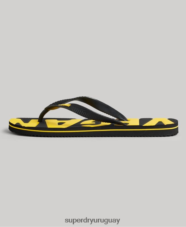 uy Superdry hombres chanclas clásicas veganas vintage negro DT2N8Z1923 zapatos