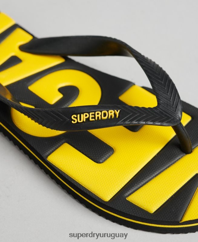 uy Superdry hombres chanclas clásicas veganas vintage negro DT2N8Z1923 zapatos