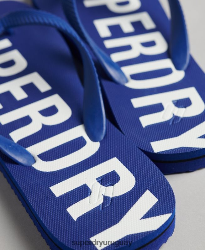 uy Superdry hombres chanclas code essential azul DT2N8Z1928 zapatos