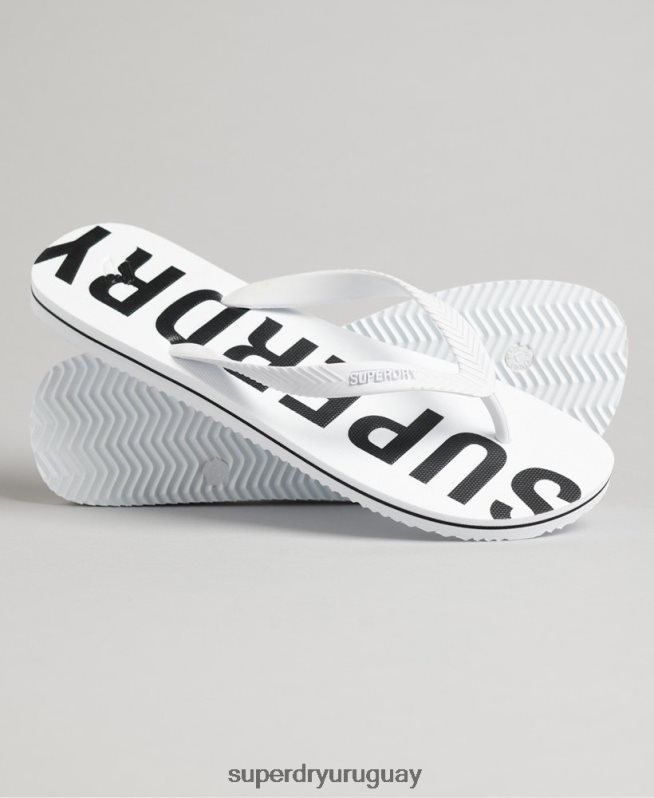 uy Superdry hombres chanclas code essential blanco DT2N8Z1916 zapatos